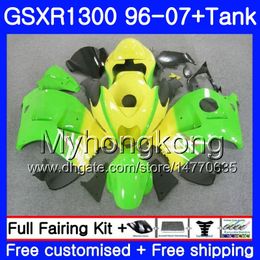 Bodys For SUZUKI GSXR 1300 1996 2002 2003 2004 2005 2006 2007 333HM.107 GSXR-1300 GSXR1300 Yellow green Hayabusa 96 02 03 04 05 06 Fairing