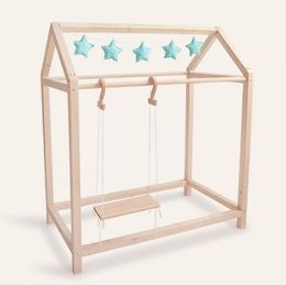 clothing hanger Children Furniture Solid wood landing double pole middle island shelf simple modern cloth hangers display rack clothes shop racks