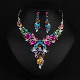 5 Colours New Brides Jewellery Bridal Accessories Jewellery Earrings Necklace Crown 2 Pieces Free Shipping Charming For Wedding