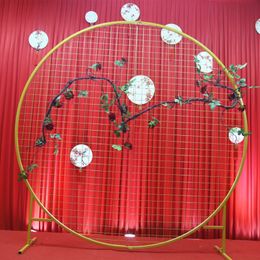 Party Decoration Stage Wrought Iron circle ring Background wall Ornaments Wedding Screen Grid Arch Site Layout props