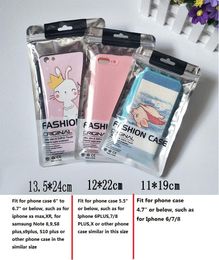 13.5*24cm Zipper Retail Package Silver Transparent Bag Cell Phone FOR iPhone 12 pro Max 11 Xs XR Case Plastic Packing Bags Hang Hole Pouches