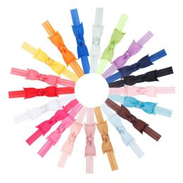 20 Colours Baby Europe and America bow children's headband DIY nylon stretch edge elastic band hair accessories