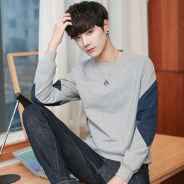 Men 2019t shirt round neck long-sleeved sweater Korean version of the trend in spring and autumn wild bottoming shirt men's clothes