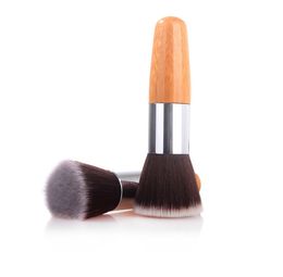 Bamboo flat brushes makeup tools soft synthetic hair blush foundation brushes DHL Free make up accessories