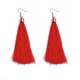 wholesale new ethnic style fabric handmade earrings tassel ear hanging creative jewelry