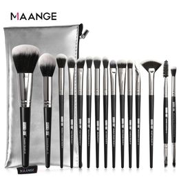 MAANAGE 15pc Makeup Brushes Set with Makeup Bag Women Brushes Eyeshadow Eyeliner Foundation Powder Brush Makeup Brush Set