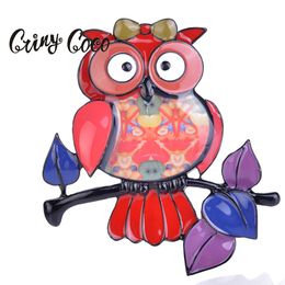 Cring Coco émail Rouge Hibou Permanent De Fibules Direction Générale Pins Pour Les Femmes Oiseau Mignon Des Animaux Cartoon Pin Bijoux 2019 Meilleur