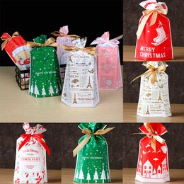 Christmas Gifts Bags With Drawstring Candy Bags Party Favour Cookie Bag For Christmas Party Gift New Year Decoration DHL WX9-1556