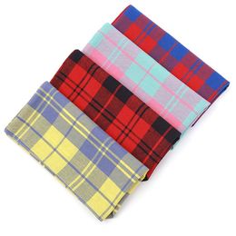 Pet Dog Cat Triangle Neck Scarf Necktie Bandana Collar Neckerchief Printed Dog Plaid Scarf Bandanas Large Size Lattice DH0544-1 T03 000