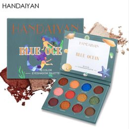 DROP SHIP HANDAIYAN 12 Colours Glitter Eyeshadow Palette Matte and Shimmer Eye shadow Shine Party Makeup Palette Cosmetics