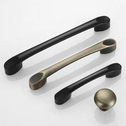 2PCS Black Door Handle Kitchen Cabinet Handles and Knobs for Furniture Handles Drawer Knobs Door Pulls 64mm/96mm/128mm