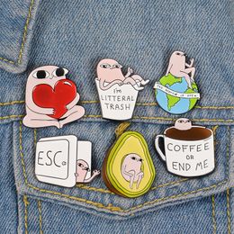 Coffee Fruit Cup Cute Small Funny Enamel Brooches Pins for Women Christmas Demin Shirt Decor Brooch Pin Metal Kawaii Badge Fashion Jewellery