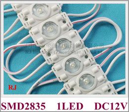 LED light module injection DC12V 32mm x 16mm x 8mm SMD 2835 1 LED 0.5W 70lm with diffuse lens 170 degree beam angle aluminum PCB