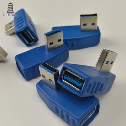 500pcs/lot USB 3.0 adapter AF TO AF A Type Male Female to Female Angle cross type Adapter USB3.0 Connector fast speed