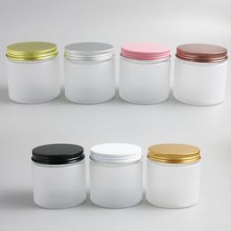 24 x 200g Empty Frost Cosmetic Cream Containers Cream Jars 200cc 200ml for Cosmetics Packaging Plastic Bottles With Metal Lids