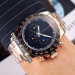 New RO 24 Winnexr Limited 116505 Black Dial Miyota Quartz Chronograph Mens Watch Stopwatch Rose Gold Bracelet Watches Watch_Zone 3 Colour