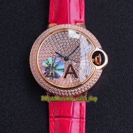 JHF Best version 33mm 902042 Gypsophila Diamanti Quadrante Orologio da donna meccanico automatico Zaffiro Cassa in acciaio 316L Cinturino in pelle Orologi da donna