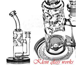 2020 Klein straight fab egg glass bong matrix perc 14mm Joint smoking water pipe glass bong recycler oil rigs dab rig glass pipes