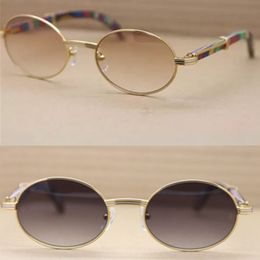 Brand Natural Peacock Wooden Legs Sunglasses Retro Round Sun Glasses Gray Brown Lenses Sunglasses 7550178 55mm with Original Case