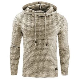 2019 New Casual Hoodie Men's Hot Sale Plaid Jacquard Hoodies Fashion Military Hoody Style Long-sleeved Men Sweatshirt