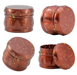 speckle Drum Grinders Metal Grinder 40mm Grinder Spice Crusher 4 Parts Zinc Alloy Tobacco Grinders Multi Colours oem sharp stone logo