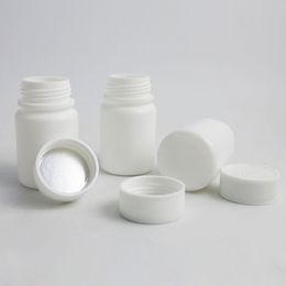 2022 embalagem de garrafa farmacêutica 100 x 30ml HDPE Garrafas de comprimidos farmacêuticos brancos sólidos para embalagens de recipientes de cápsulas de medicina