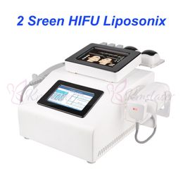 2 in 1 HIFU wrinkle removal liposonix body slimming cellulite removal spa beauty equipment Two touch screen could work at same time