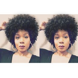 new hairstyle short cut kinky curly natural Wig brazilian Hair African Americ Simulation Human Hair kinky curly wig for woman in stock