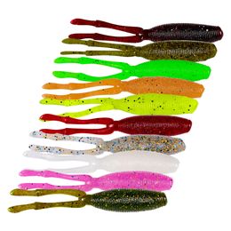 New 10Pcs/Set Long Tail Grubs 6g 90mm Two legs tadpole Soft Lure Long lag Fishing Lure Fish Baits