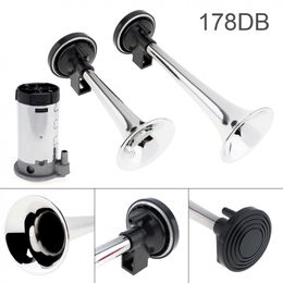 Freeshipping 12V 178dB Super Loud Dual Tone Air Horn Set Heavy Duty Plastic Trumpet Compressor for Motorcycle Car Boat Truck