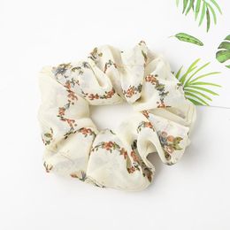 newCute Flower Chiffon Scrunchies Women Scrunchy Elastic Hair Bands Girls Hair Accessories Floral Ponytail Holder Rubber Hair Ties