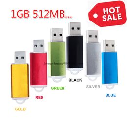 Free custom logo Usb Flash Drive1GB 512MB Pen Drive Thumb Drives Memory Stick Usb Key High Speed Multi-color Flash Drives 512MB 1GB