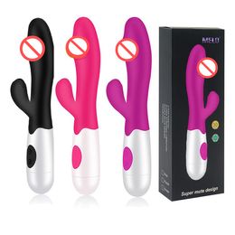 Double G-spot Vibrator Waterproof sex toy Double Rod Masturbation rabbit vibrator High Quality Vibrator For Women