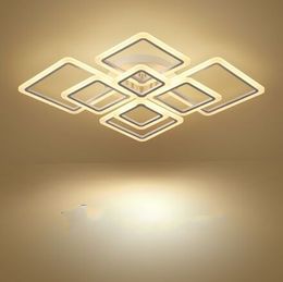 New Designs Square Ring Chandeliers Lighting Modern LED Lustre De Plafond Modern Creative Home Decor Ceiling Lamps Lights Chandelier Fixture