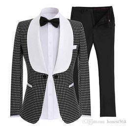 Cheap And Fine One Button Groomsmen Shawl Lapel Groom Tuxedos Men Suits Wedding/Prom/Dinner Best Man Blazer(Jacket+Pants+Tie) A638