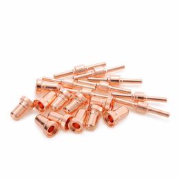 Freeshipping 100Pcs Red Copper Extended Long Plasma Cutter Tip Electrodes Nozzles Kit Mayitr Consumable For Pt31 Lg40 40A Cutting Welder