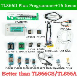 V7.32 TL866II Plus High-Performance Universal USB Programmer +16 Adapter Betterthan TL866CS TL866A Programmer/TL866ii NAND freeshipping