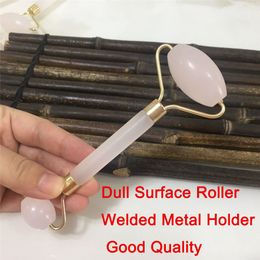 Natural Crysal Pink Face Jade Roller Anti Aging Cold Stone Ice Facial Massager Real Authentic Quartz Gemstone Wrinkles Puffiness Relief