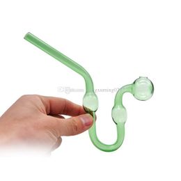 high quality hand-held Glass Pyrex Oil Burner Glass Snake Oil Burner Smoking Pipes Curved Glass Tube Dab Rig hand smoking pipes