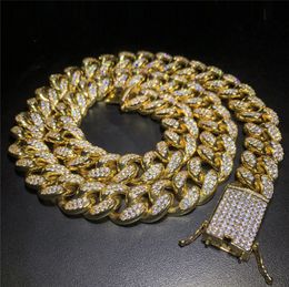 2CM 18-24Inches Hip Hop Copper Micro Pave CZ Cuban Link Chians Necklace Cubic Zircon Mens Punk Necklace Jewellery