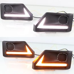 1 Set LED DRL Day Light Daytime Running Light Fog Lamp with Dynamic Signal for Toyota RAV4 Adventure 2019 2020