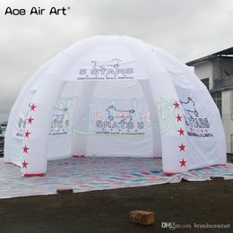Special design inflatable tarpaulin spider tent with led lights removable wall with zipper doors dome structure for events