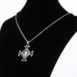 Fashion-22" Stainless Steel Jewellery Women Men Link Chain Necklaces Religious Cross Crucifixes Pendant Silver Collier Quality Gifts FC126