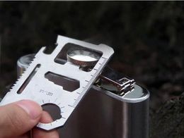 bottle openers 11 in 1 card knife stainless steel multi function emergency survival card pocket knife camptool dhl free