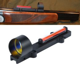 reflex scopes Canada - Tactical 1X28 Circle Red Dot Fiber Source Reflex Sight Hunting Red Dot Rifle Scope Shotgun Rib Rail