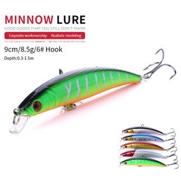 NEWUP 5pcs 9cm 8.5g Quality Minnow Pescaria Fishing Lure 3D Eye Bass Topwater Hard bait crankbait wobblers For fishing tackle
