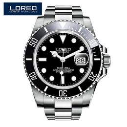 LOREO Automatic Mechanical Watches Diver Sport 200M Luxury Brand Men's Watches Business Wrist watch Male Clock Relogio Masculino