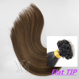 VMAE Top Quality Piano color #4 #6 Double Drawm Flat Tip Straight keratin Glue Human Hair Extensions