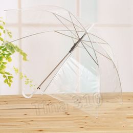 rain Transparent Umbrella Long Handle Umbrella Automatic Umbrellas Clear Wedding Party Favour Dance Household Sundries T2I5558