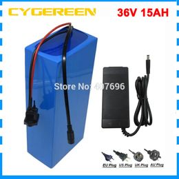 36V 15AH lithium battery 500W 36V 15.6ah Electric bike battery 2600mah 18650 cell with 15A BMS 42V 2A Charger Free customs fee